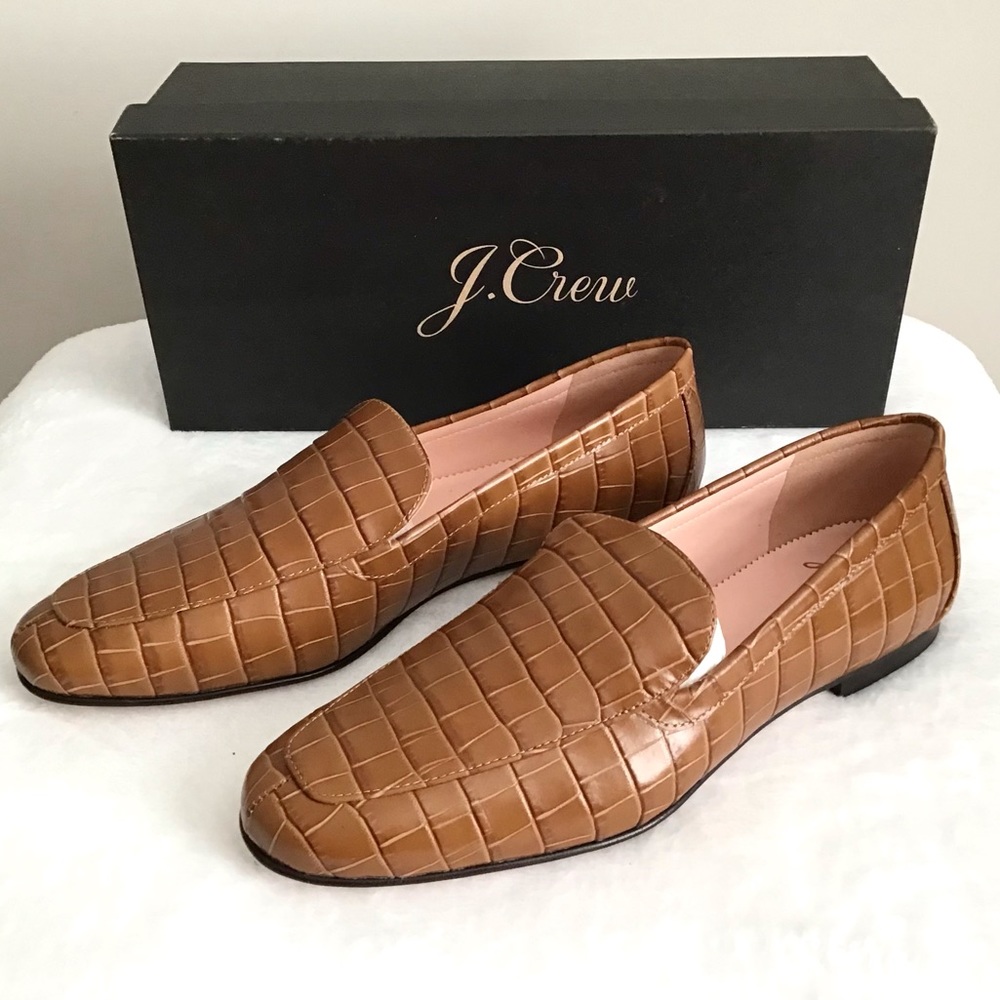 J. CREW Croc Embossed Leather Loafers Shoes NIB NWT - Picture 12 of 12